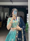 Blue Colour Slab Silk With Sequins And Thread Embroidery Work Lehenga With Blouse And Dupatta LNB1443 